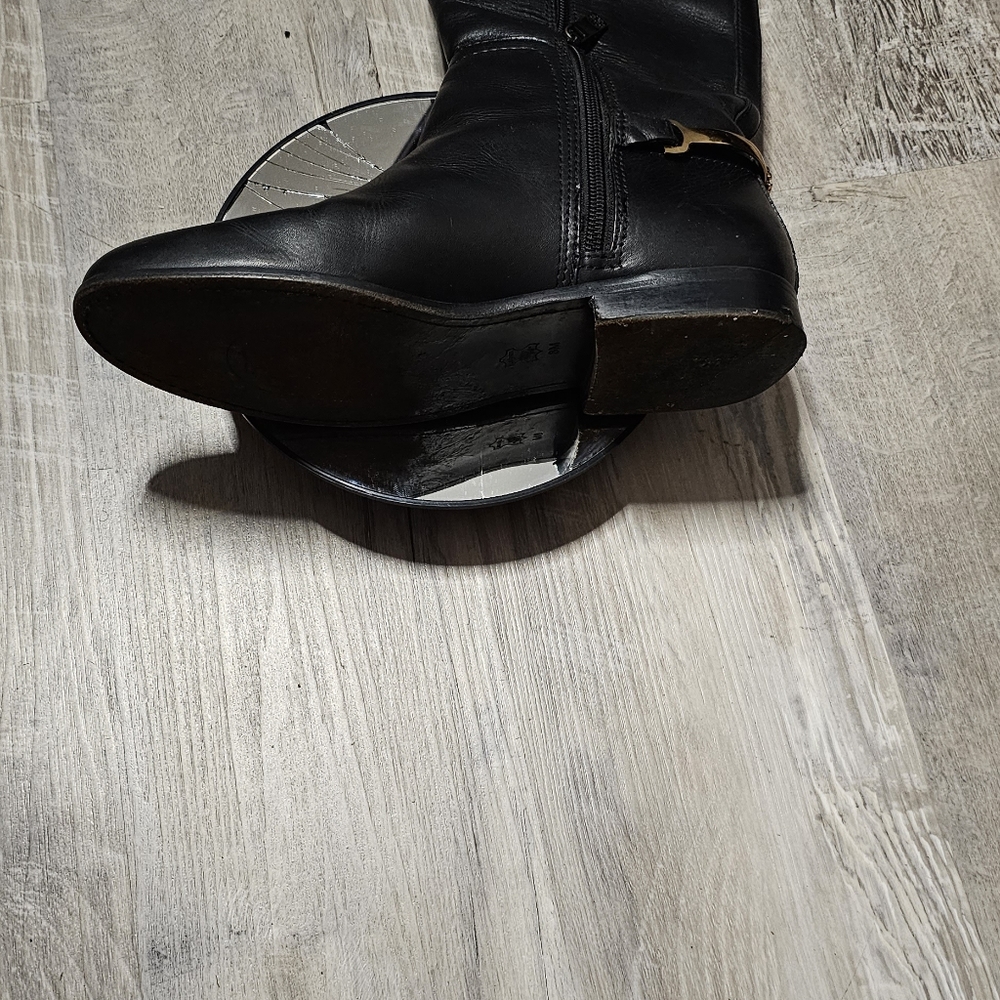 Authentic Tory Burch Kneel High Black Leather Riding Boots - Picture 11 of 16